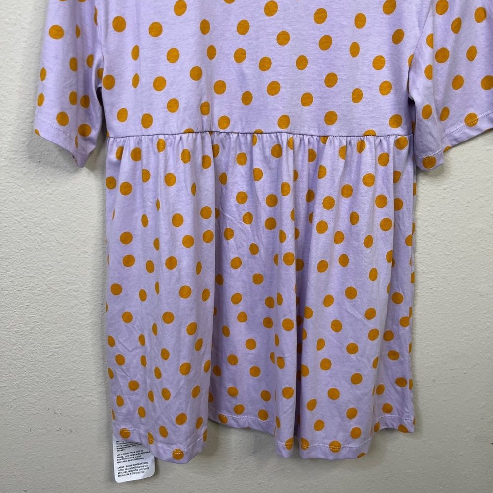 ASOS Design Women's Baby Doll Dress Size 0 Lilac Polka Dot Tie Oversized - Picture 9 of 12